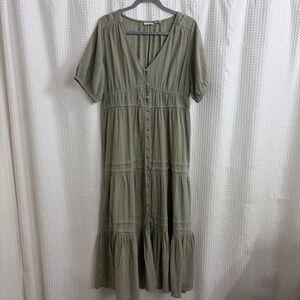 Lucky Brand Sage Green Maxi Dress
